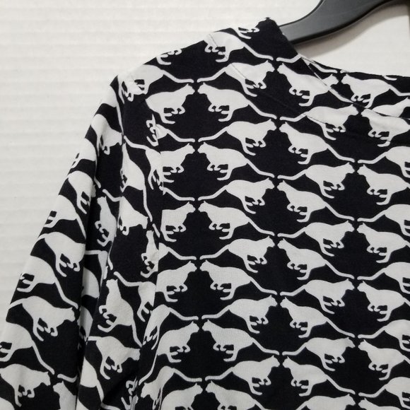 H&M dress 6 Small mod op art kitty cat novelty print tunic shift retro keyhole - Picture 4 of 11